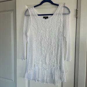 Papillon Blanc White Lace Detail Top